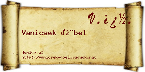 Vanicsek Ábel névjegykártya