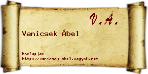 Vanicsek Ábel névjegykártya