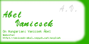 abel vanicsek business card