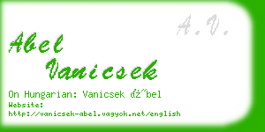 abel vanicsek business card